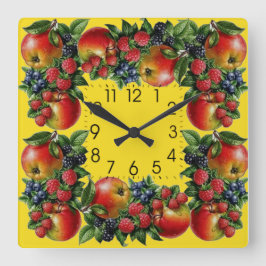 Obst Quadratische Wanduhr