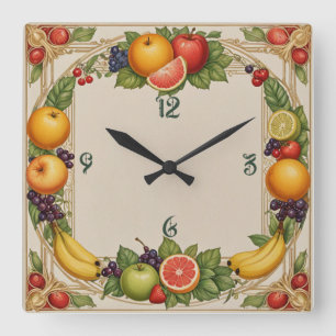 Obst Quadratische Wanduhr