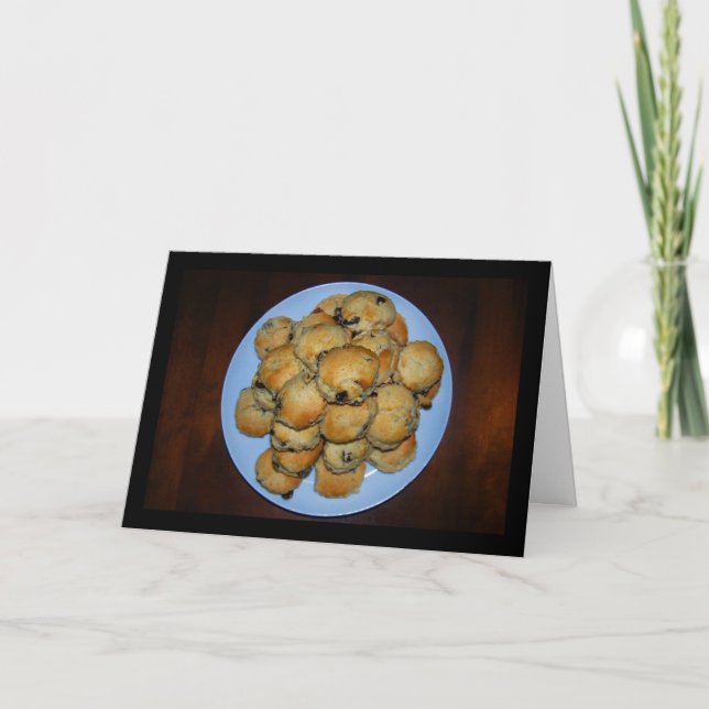 Obst-Scones auf Holz serviert Karte (Vorderseite)