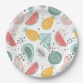 Obst und Blattwerk Pappteller