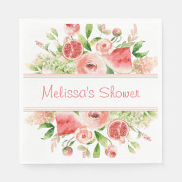 Obst und Blume Aquarellfarbenes Party Serviette