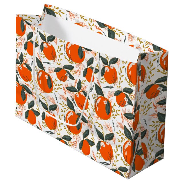 Obst und Blume Große Geschenktüte (Vorderseite Schrägansicht)