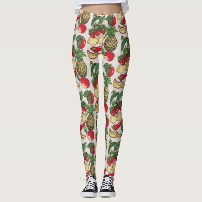 Obst und Gemüse Appliqué Leggings (Vorderseite)