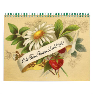 Obst- und Gemüse-Etiketten im Vintage-Stil Kalender
