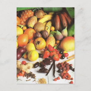 Obst und Gemüse, exotische Früchte Postkarte