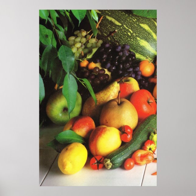 Obst und Gemüse im Herbst Poster (Vorne)