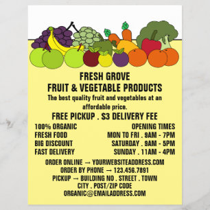 Obst und Gemüse, Lebensmittelwerbung Flyer