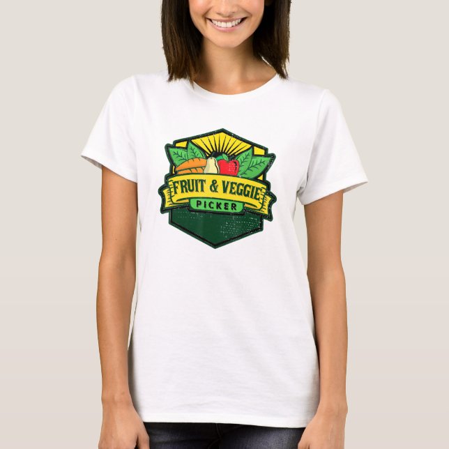 Obst und Gemüse Picker Obst Bauer Vegan T-Shirt (Vorderseite)