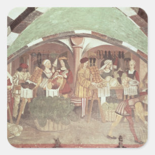 Obst und Gemüse Quadratischer Aufkleber