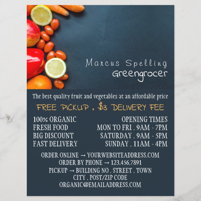 Obst und Gemüse, Werbung für Lebensmittelgroßhändl Flyer (Vorne)