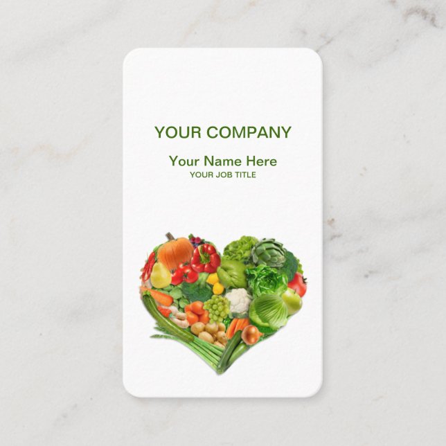 Obst- und GemüseHerz-Geschäft Visitenkarte (Vorderseite)