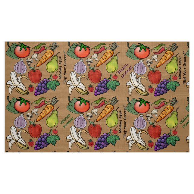 Obst- und Gemüseliebhaber Stoff (Fat Quarter (45,7 x 55,9 cm))