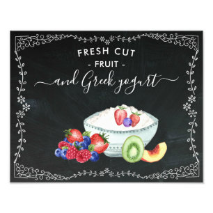 Obst- und Joghurt-Station-Schiefertafel-Schild Fotodruck