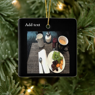 Obst und Kaffee Keramikornament