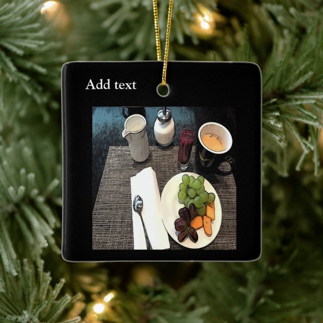 Obst und Kaffee Keramikornament (Baum)