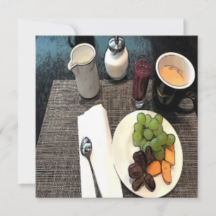 Obst und Kaffee Mitteilungskarte