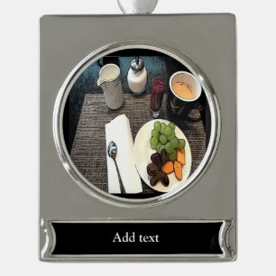 Obst und Keramik Banner-Ornament Silber