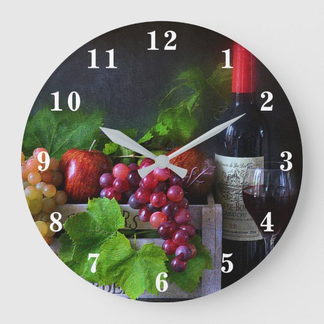 Obst und Wein Große Wanduhr (Vorderseite)