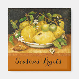 OBST UND WEISSE BLUME DER SAISON MAGNET