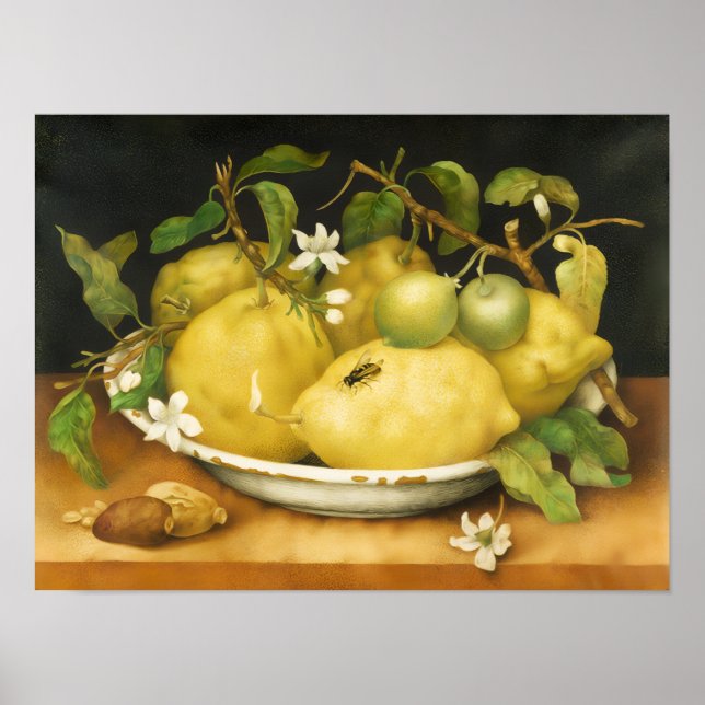 OBST UND WEISSE BLUME DER SAISON POSTER (Vorne)