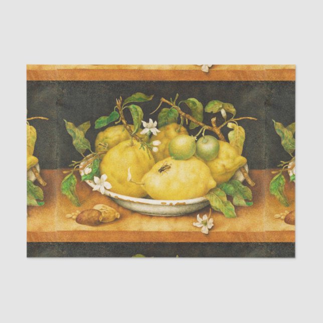 OBST UND WEISSE BLUME DER SAISON SEIDENPAPIER (Vorderseite)