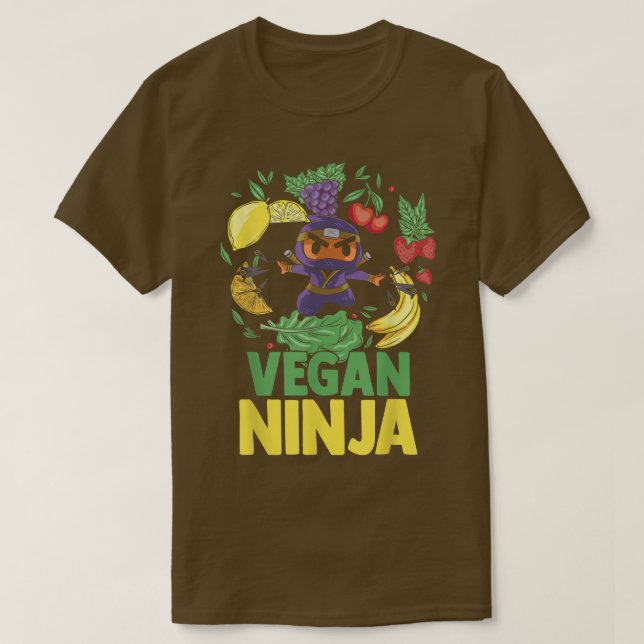 Obst Vegan Ninja Gemüse Gemüse Feinschmecker T-Shirt (Design vorne)