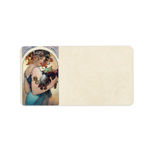 Obst von Alfons Mucha 1897 Adressaufkleber