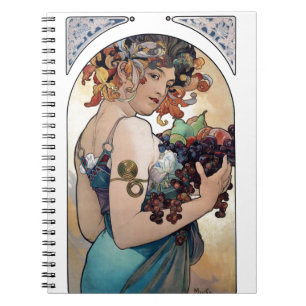 Obst von Alfons Mucha 1897 Notizblock