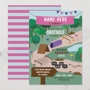 Obstacle Course Geburtstagsparty Abenteuer Park Pi Einladung