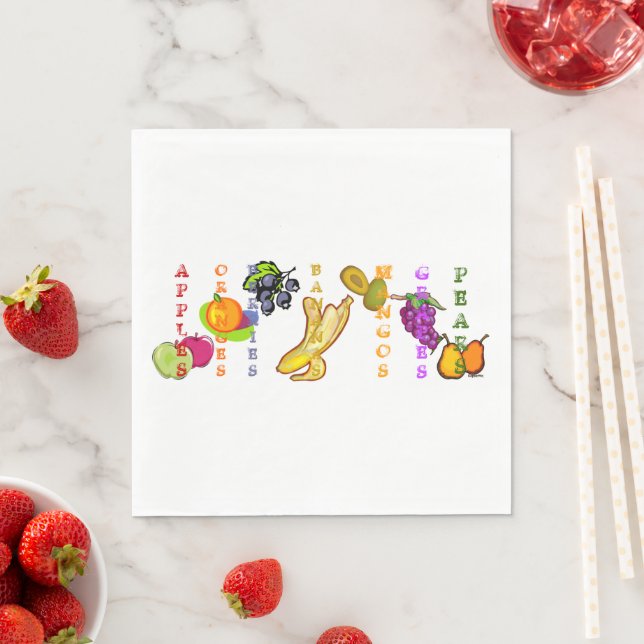 Obstbananen mit anderem Obst Serviette (Beispiel)