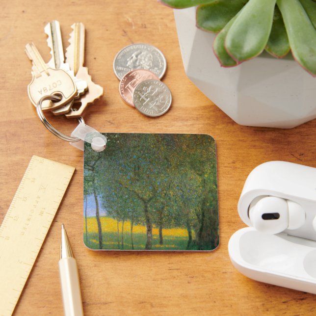Obstbäume von Gustav Klimt, Vintager Jugendstil Schlüsselanhänger (Schreibtisch)