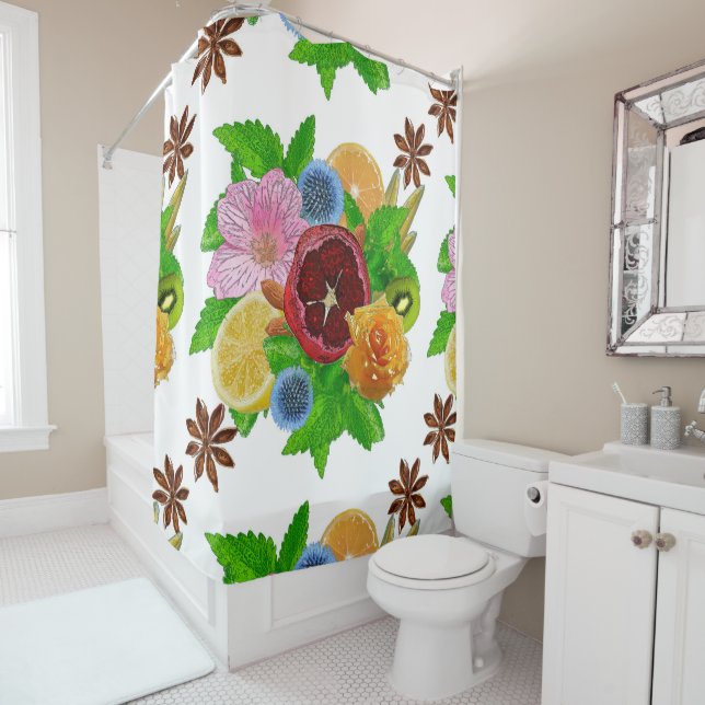 Obstbouquet. Duschvorhang (Beispiel)