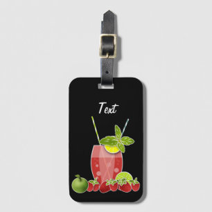 Obstcocktail Erdbeere ApfelZitrone Limon Retro Gepäckanhänger