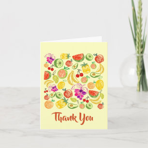 Obstdoodle-Muster Vielen Dank Note Card Dankeskarte