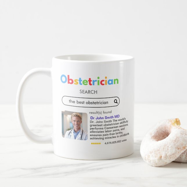OBSTETRICIAN DOCTORS antistress Google search bar  Kaffeetasse (Mit Donut)