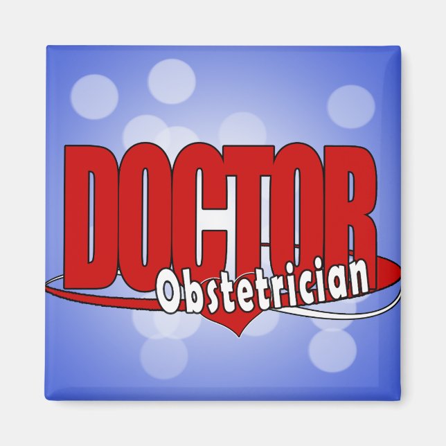 OBSTETRICIAN LOGO BIG RED DOCTOR MAGNET (Vorne)