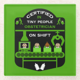 Obstetriker Wertschätzung und Dankeschön Geschenk Glasuntersetzer