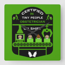 Obstetriker Wertschätzung und Dankeschön Geschenk Quadratische Wanduhr