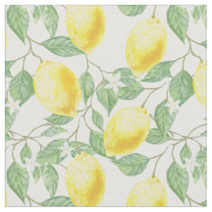   Obstgarten. Blume und Zitronen.  Wasserfarbe Stoff