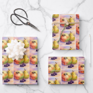 Obstgarten Geschenkverpackung   Äpfel- und Birnen- Geschenkpapier Set