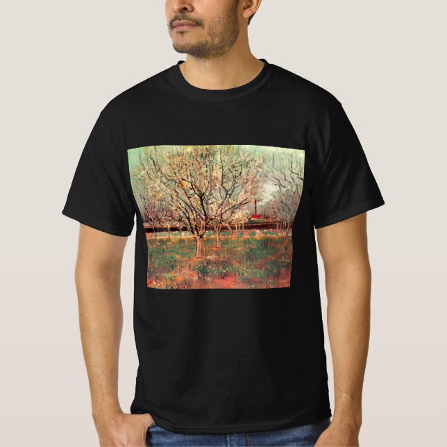 Obstgarten in Blossom, Pflaumen von Vincent van Go T-Shirt (Vorderseite)