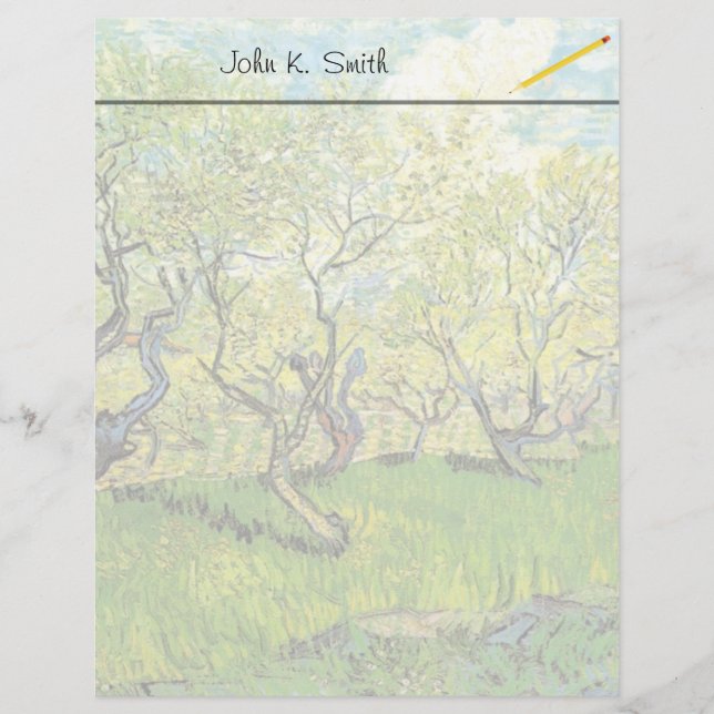 Obstgarten in Blossom, Vincent van Gogh. (Vorderseite)