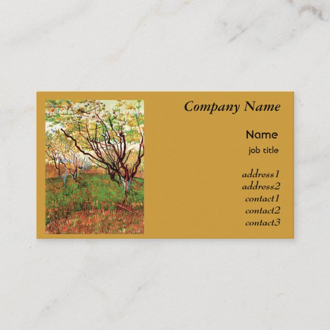 Obstgarten in Blossom Vincent van Gogh Visitenkarte (Vorderseite)