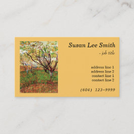 Obstgarten in Blossom von Vincent van Gogh. Gelb Visitenkarte