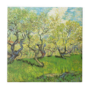 Obstgarten in Blüte von Vincent van Gogh Fliese