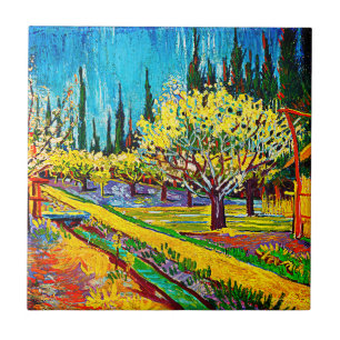 Obstgarten, von den Zypressen Vincent Van Gogh beg Fliese