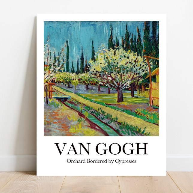 Obstgarten, von den Zypressen von Vincent van Gogh Poster (Van Gogh's Sun-Kissed Orchard: Brighten your walls! High-quality art poster)