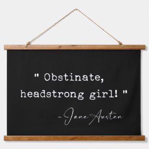 Obstiniertes Headstrong Girl Jane Austen Wandteppich Mit Holzrahmen