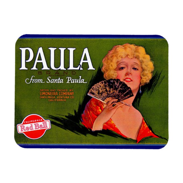 Obstkiste-Label Paula aus den 1920er Jahren aus Sa Magnet (Horizontal)