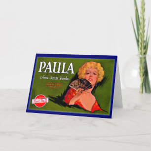 Obstkiste-Label Paula aus den 20er Jahren aus Sant Karte